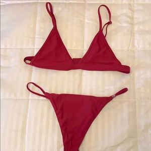 Red thong bikin